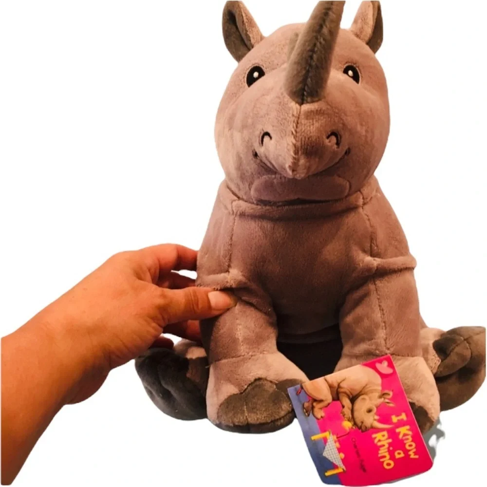 NWT STUFFED ANIMAL brown Rhino